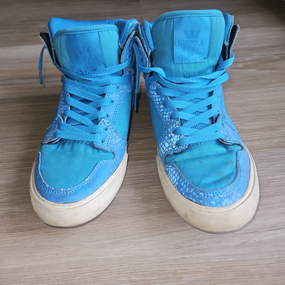 Blue High-Top Sneakers